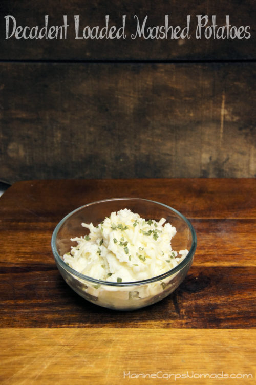 Decadent loaded mashed potatoes make a tasty meal or side dish.