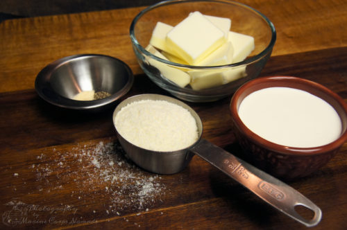 Ingredients for decadent loaded mashed potatoes