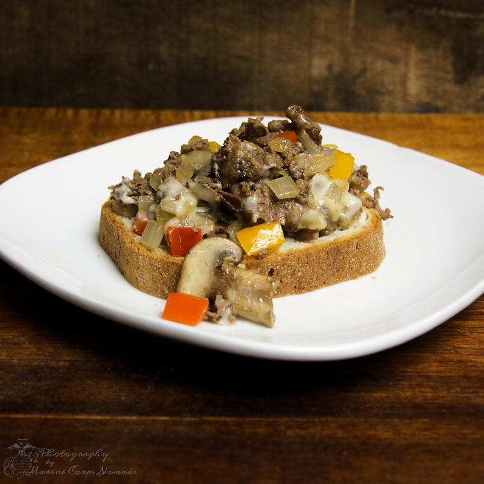 Gluten-free open-faced cheesesteaks