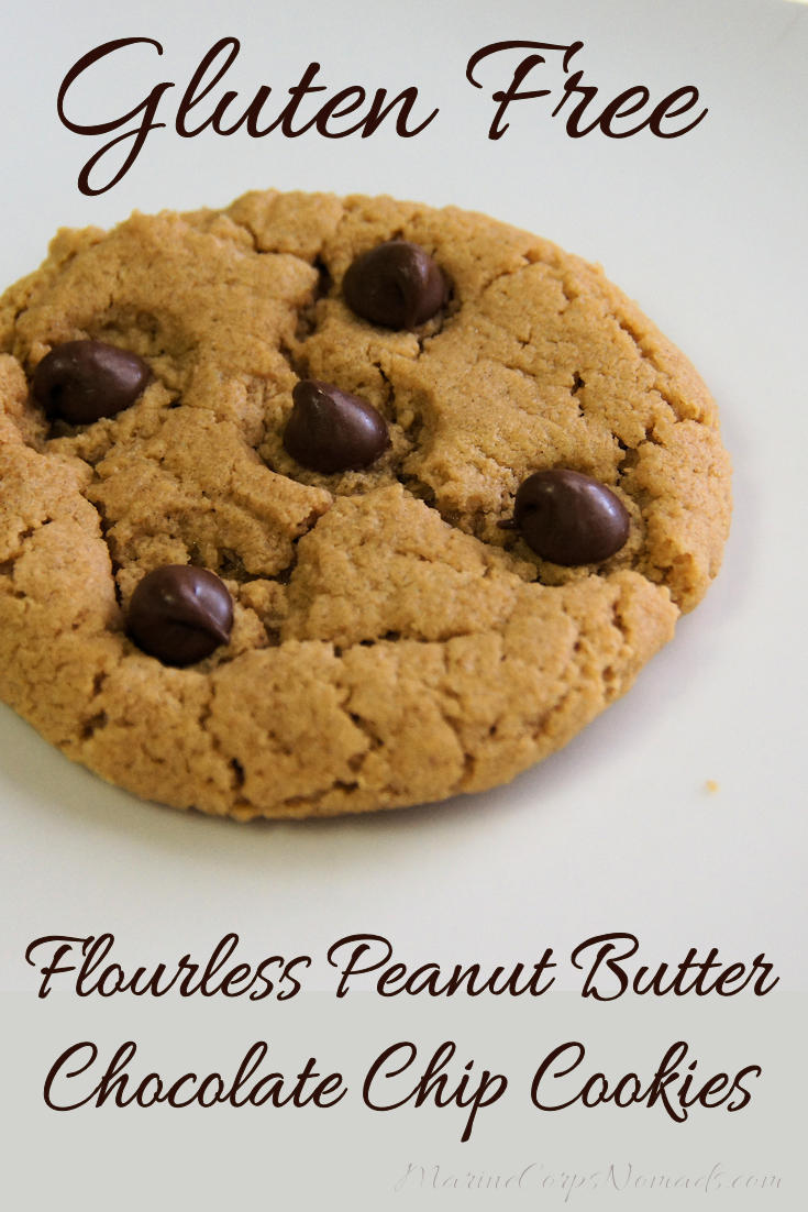 Flourless Peanut Butter Chocolate Chip Cookies are naturally gluten free. They're quick and easy to make.