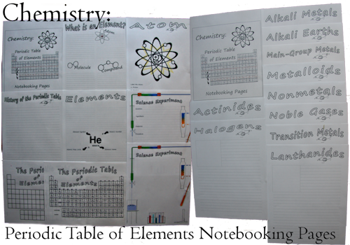 Periodic Table of Elements Notebooking Pages