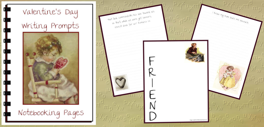 Valentine's Day Writing Prompts Notebooking Pages