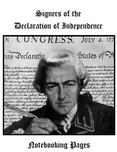 56 Signers of the Declaration of Independence Notebooking Pages