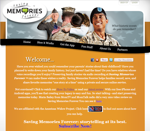 Saving Memories Forever Homepage
