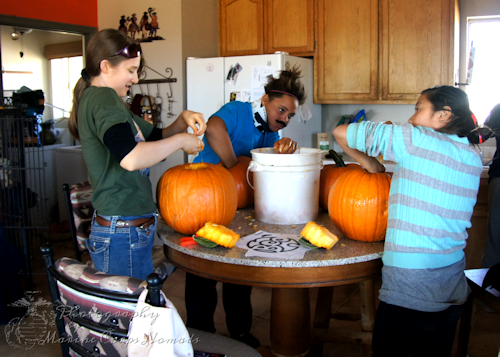 Carving Pumpkins at the Ranch