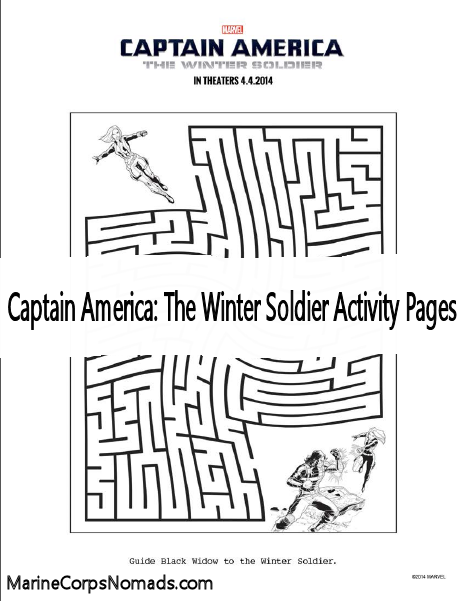 Captain America The Winter Soldier Activity Pages