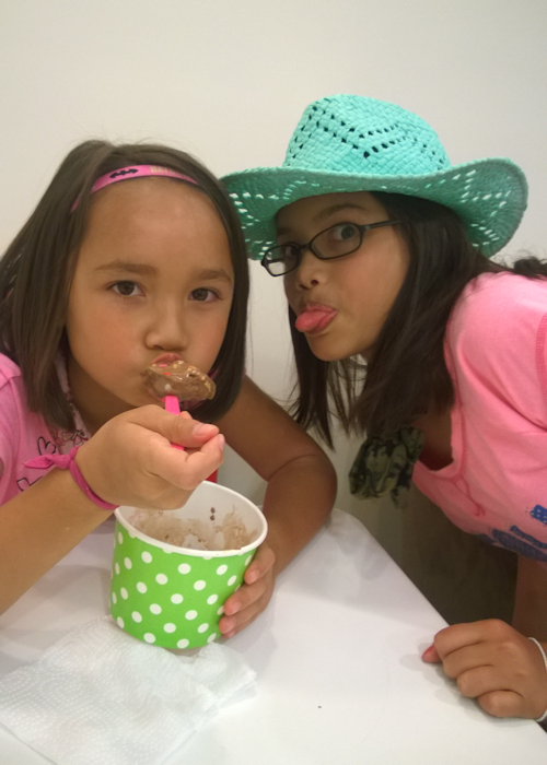 Malia and Rini with Frozen Yogurt