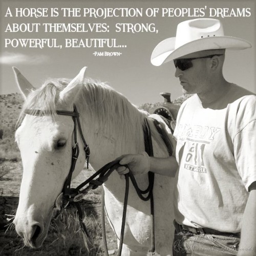 A horse is the projection of peoples' dreams about themselves - strong, powerful, beautiful