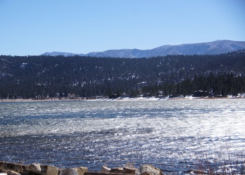 The icy waters of Big Bear Lake