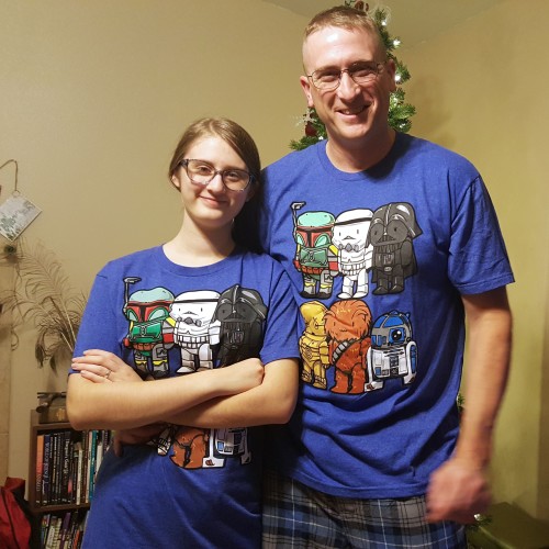 Christmas pjs featuring cute Star Wars characters