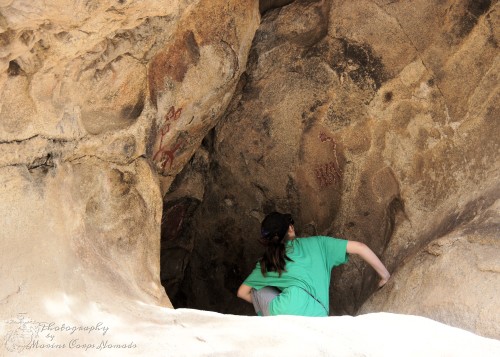 Exploring the petroglyph cave