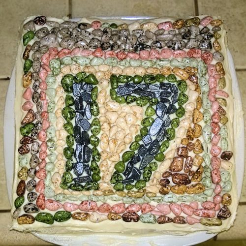 Mosaic 17th Birthday Cake - homemade and gluten free.