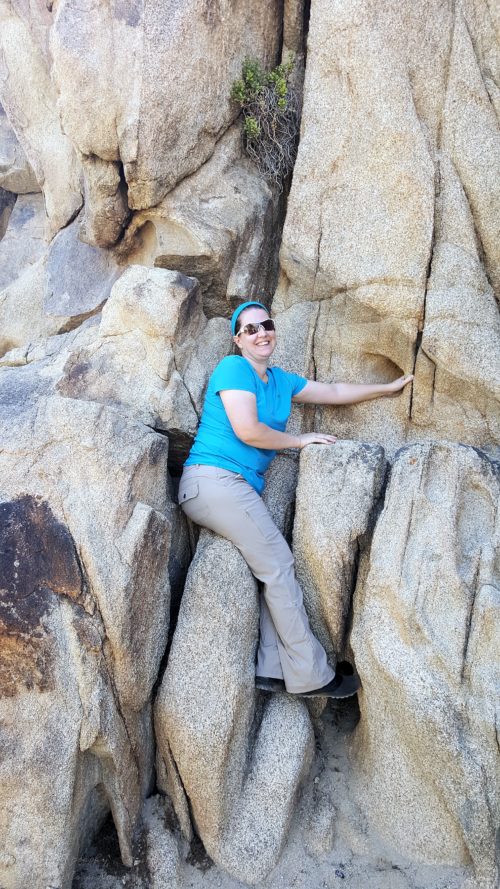 Climbing some cool rock formations in Joshua Tree National Park