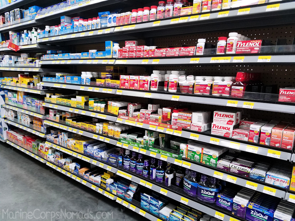 Pain relief aisle at Walmart