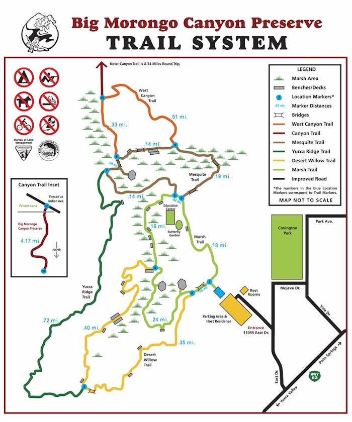 Big Morongo Canyon Preserve Trail System Map