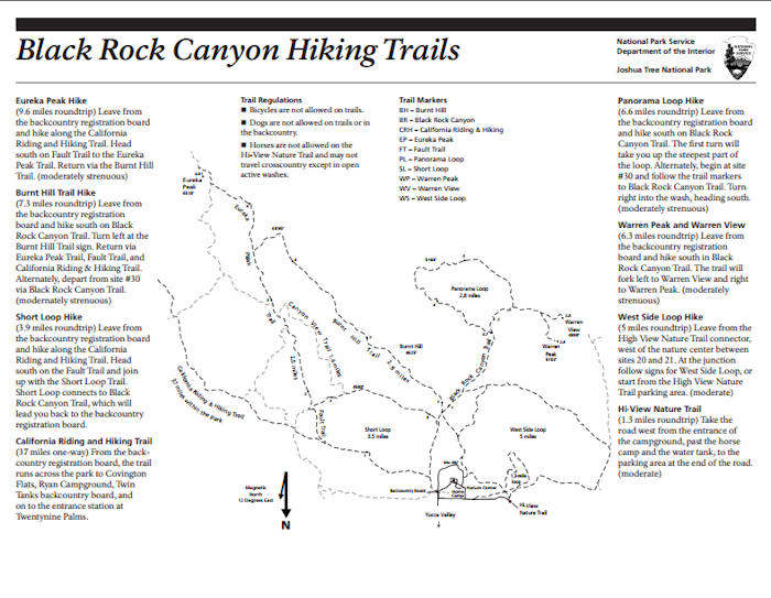 Black Rock Canyon Trail Map