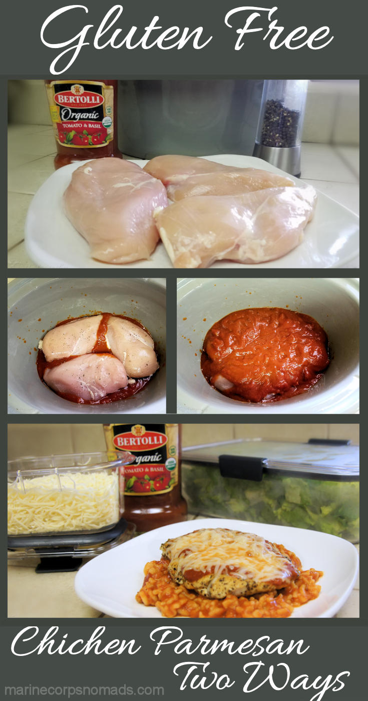 Chicken Parmesan Two Ways. Make your chicken parmesan once in the slow cooker and enjoy it two different ways. Left overs make meal prep much easier.