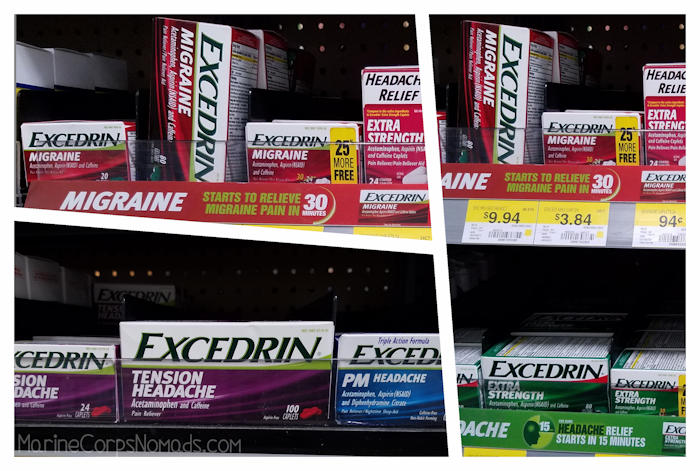 Excedrin options at Walmart for Travel Headache Relief Kit