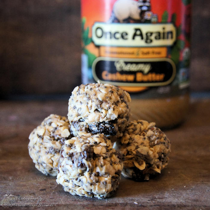 Gluten Free No Bake Protein Energy Bites with Once Again Cashew Butter