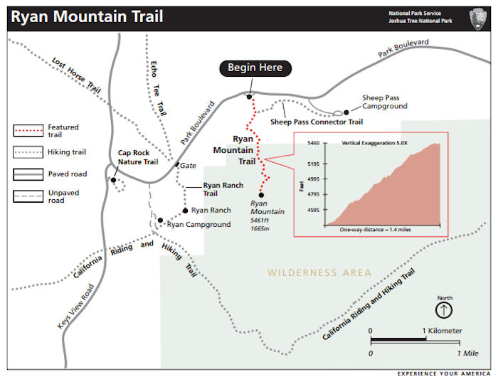 Ryan Mountain Trail Map